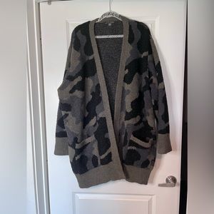 Barefoot Dreams Camo Cardigan 3X